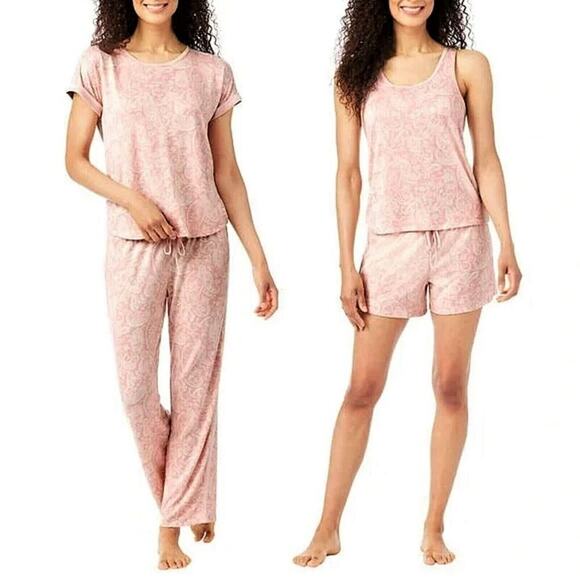 New! Lucky Brand PLUS 4-Piece Super Soft Floral Print Lounge Pajama Set - Picture 11 of 12